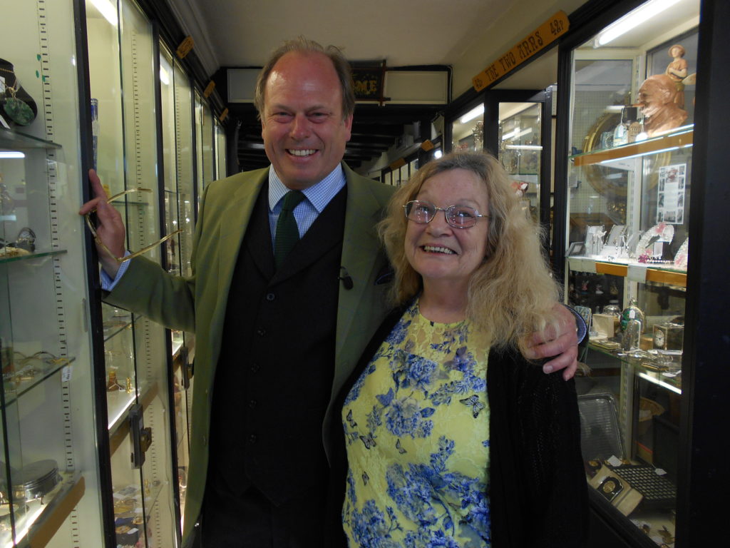 Hungerford Arcade James Braxton with Rita on Antiques Road Trip